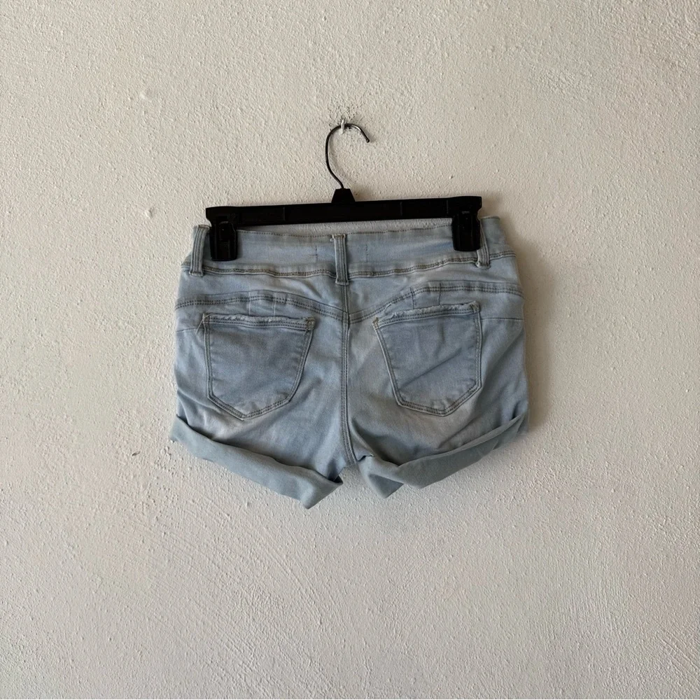 3 FOR $15‎ DEAL / Wax Jean Light Wash Denim Shorts Folded Waist Detail Size S